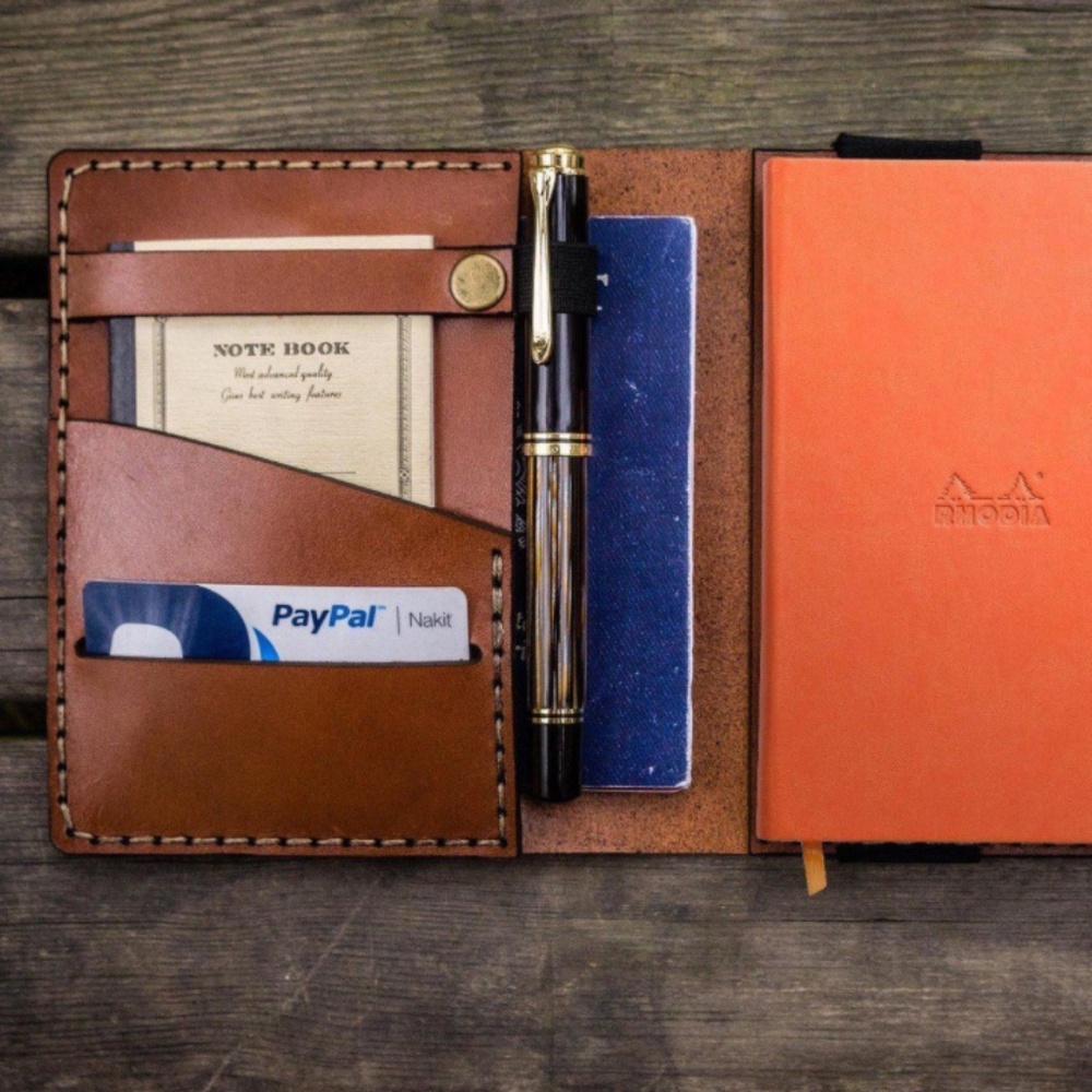 Galen Leather A6 Notebook Cover - Brown, Veg Tan Leather imported from Turkey